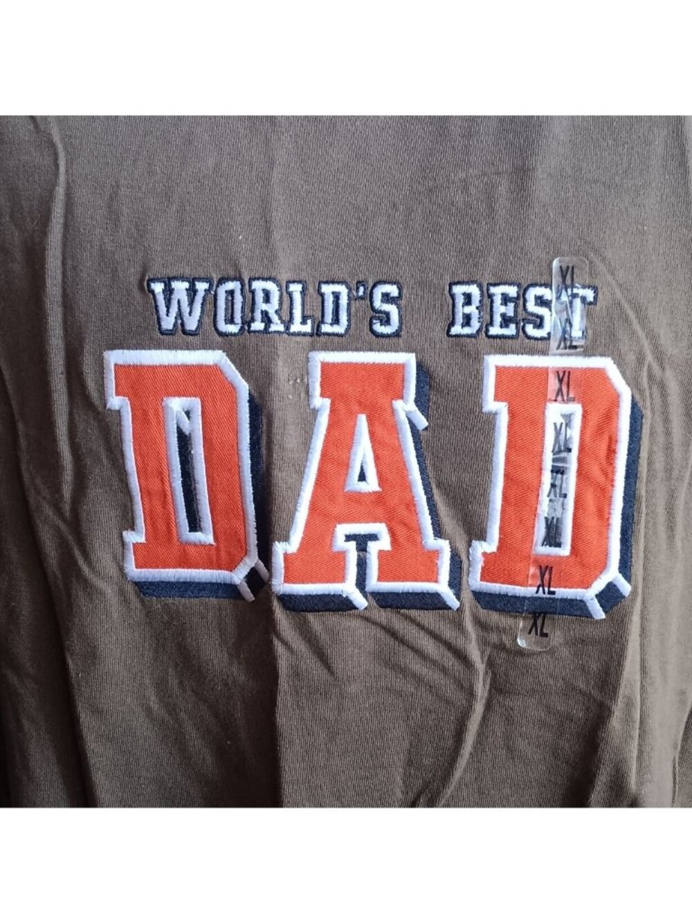 NWT Vintage Men's T-shirt XL Y2K Worlds Best Dad Old Varsity Brand Embroidered